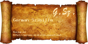 German Szibilla névjegykártya
